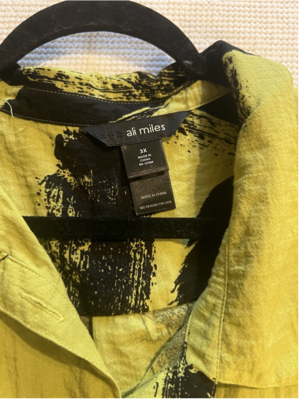 Ali Miles Lime Green Art To Wear Oversized Button Lagenlook Top 3X - Picture 4 of 5
